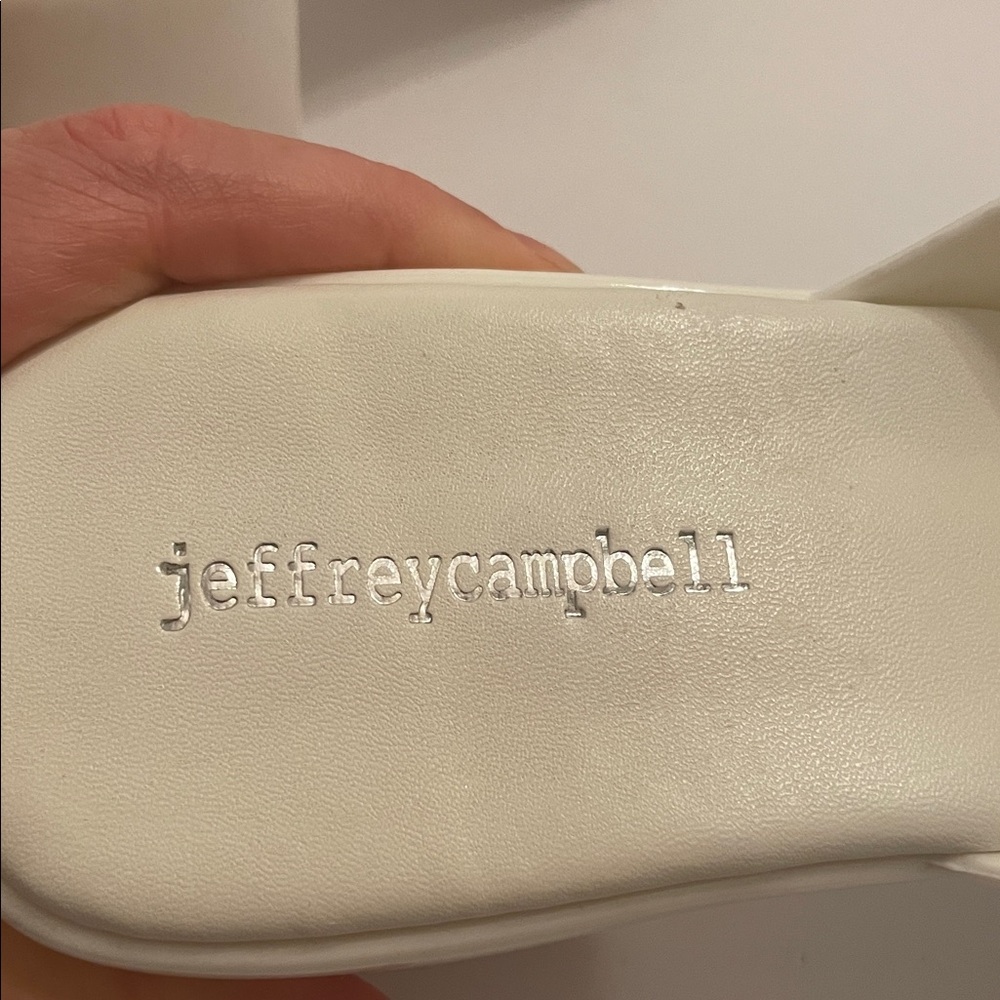 Jeffrey Campbell Cream Platform Mules Sandals - Picture 10 of 13